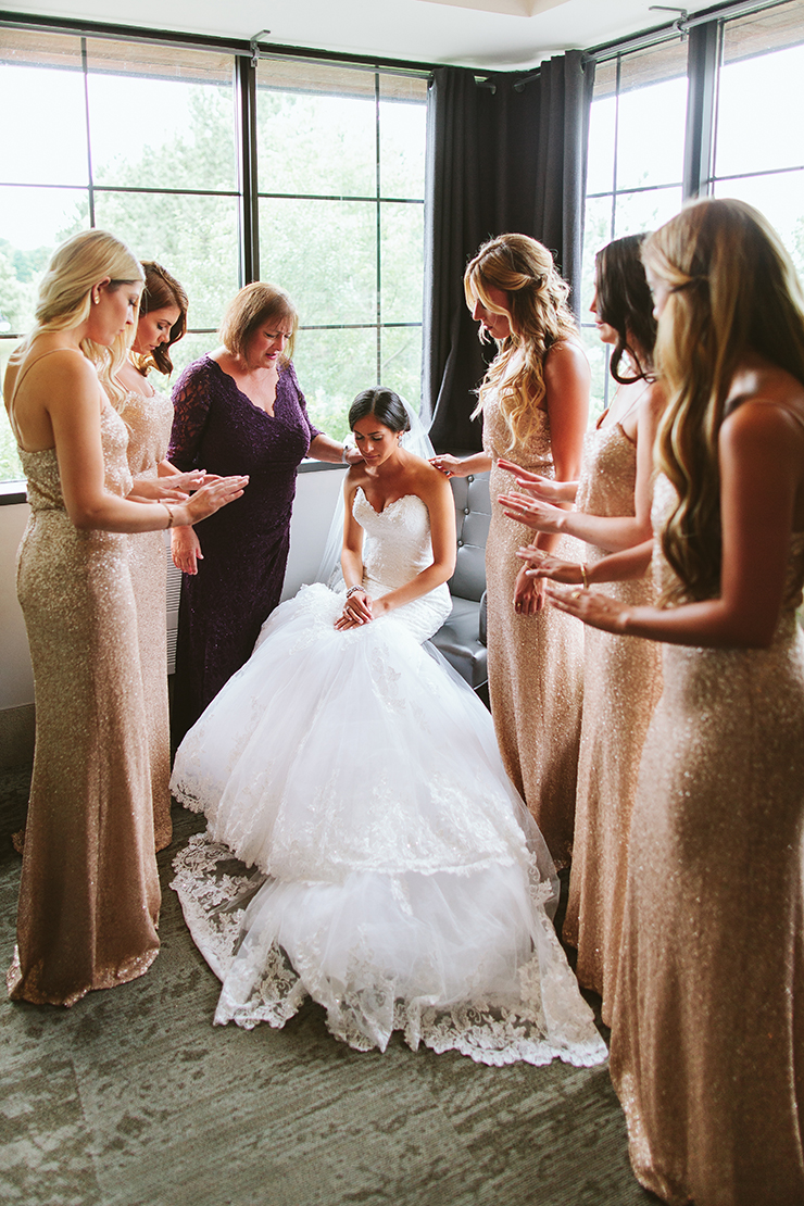 21 Bride Praying With Mother And Bridesmaids Before Wedding Ceremony Toronto Photographer Paul 7970